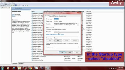 Resolve with 100% CPU Usage by Turning Off Windows Update