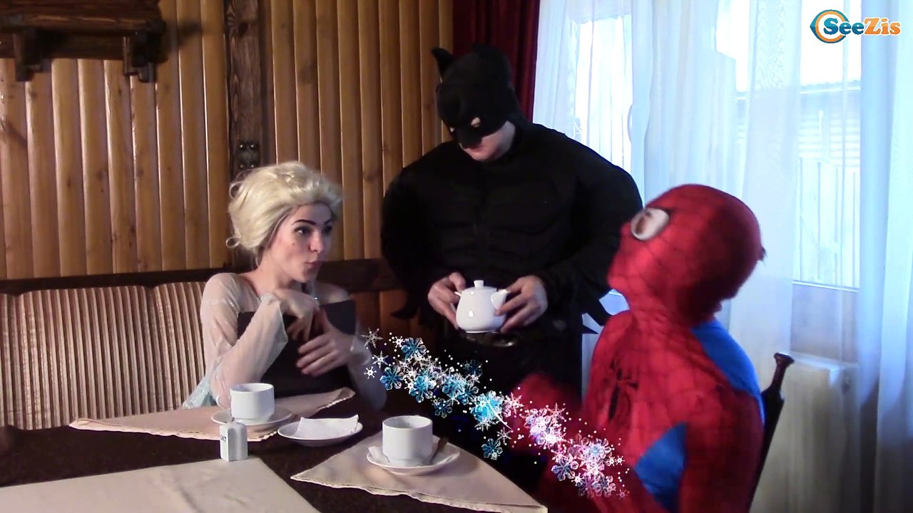 Spiderman & Frozen Elsa Love vs Batman superheroes Dating in Real Life