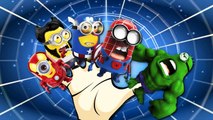 Finger Family Rhymes Spiderman Hulk Captain America Minions Cartoons | Finger Family Nursery Rhymes