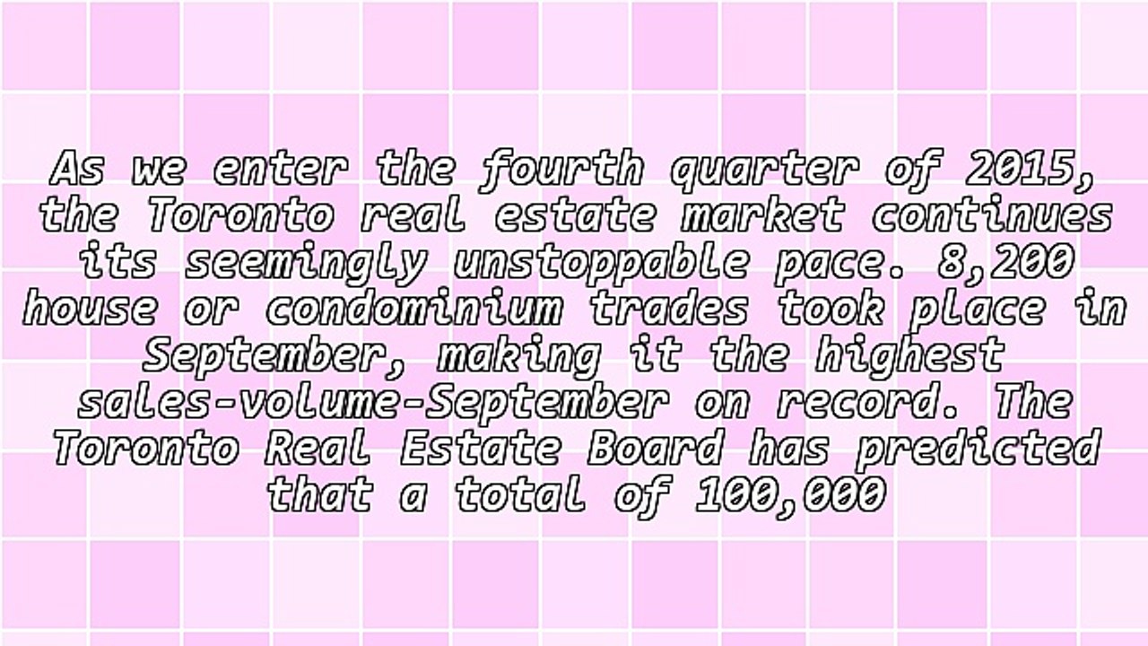 Toronto Real Estate Report Fall 2015