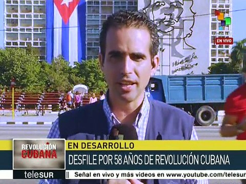 Celebran jóvenes cubanos 58 años de Revolución y piden fin del bloqueo