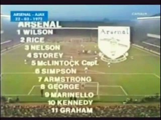 Download Video: 22.03.1972 - 1971-1972 European Champion Clubs' Cup Quarter Final 2nd Leg Arsenal 0-1 AFC Ajax