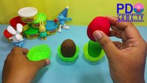 Peppa Pig play Doh Kids! Peppa Pig Kinder Surprise Eggs cat Smurfs princes And baby