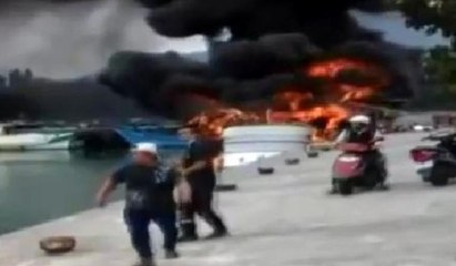 Balıkçı teknesi böyle havaya uçtu