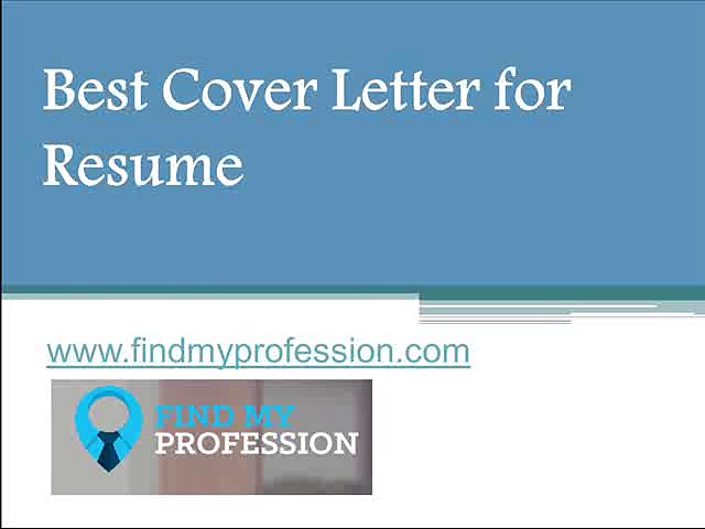Best Cover Letter for Resume - www.findmyprofession.com