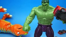 LEARN COLORS for Children w_ Hulk Dinosaur ATTACK & Play Doh Surprise Eggs Peppa Pig Toys 4 Kids