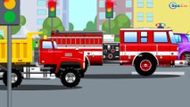 Car Cartoon | The Police Car and The Fire Truck - Race in the town | Kids Cartoons Episode 68