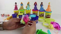 ♥ Disney Princess Play Doh Cakes Surprise Disney Princesses Magiclip Tiana Belle Cinderella Ariel