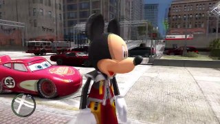 Mickey Mouse Drives Disney Cars Lightning McQueen to Get a Hotdog-c0I