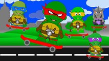 Ninja Turtles, Leonardo, Raphael, Michaelangelo, Donatello | #TMNT2 Skateboard Halfpipe #Animation