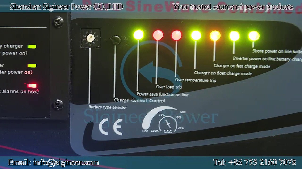 Sigineer Power- 1500 Watt 12 VDC to 120Vac Utility Work Truck Power Inverter Charger – UL 458 Listed