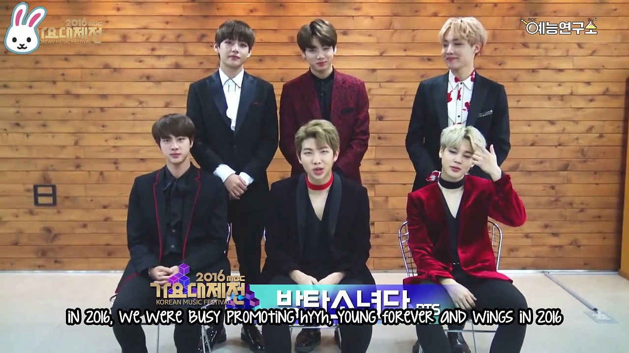 161231 MBC Gayo Daejejeon - Relay Well-wishing Remarks (BTS)
