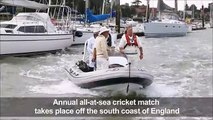 Annual all-at-sea cricket match takes place