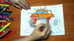 Cars New Coloring Pages for Kids Colors Coloring colored markers felt pens pencils