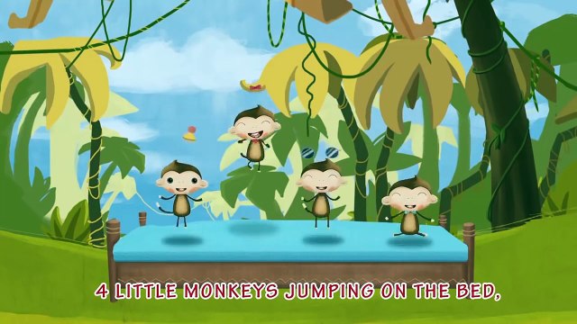 Five Little Monkeys Jumping on the Bed with LYRICS by Lolipapi // Simple Nursery Rhymes