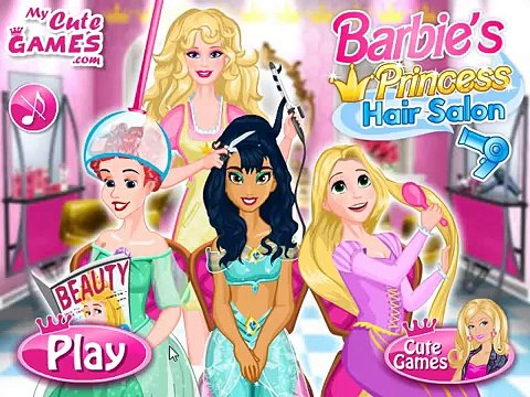 Barbie Princess Hair Salon -Cartoon for children -Best Kids Games -Best Baby Games -Best Video Kids