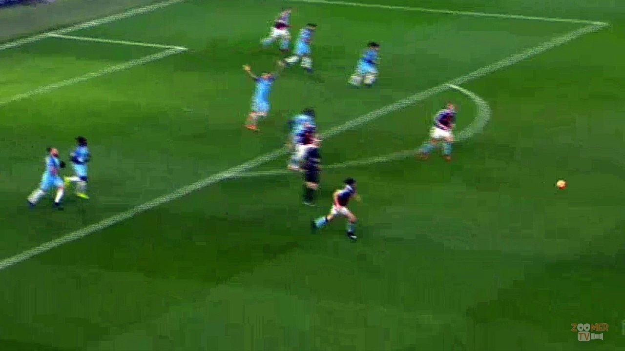 Aguero gran gol da posizione angolata in Manchester City - Burnley (2-1-2017)