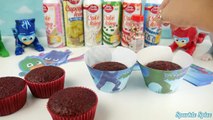 Learn Colors with PJ Masks Disney CUPCAKES DIY Decorate Catboy, Romeo, ICING & SPRINKLES! Baking FUN