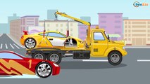Das Feuerwehrauto mit den Kleinen Maschinen Welt von Autos Animierter BAU Zeichentrick