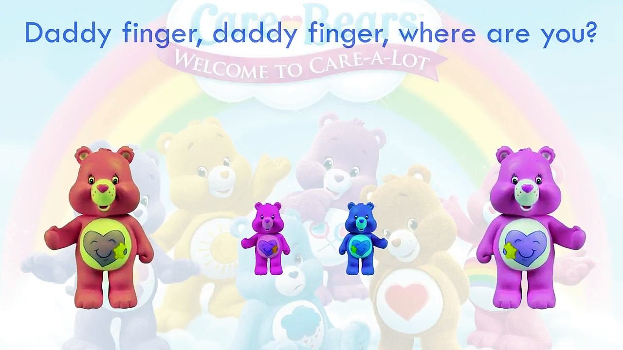 Care Bears 3 Finger Family Song Daddy Finger Nursery Rhymes Pink Big Heart