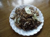 Japanese fried noodle with Japanese soba   Japanese food 日本そばの焼きそば