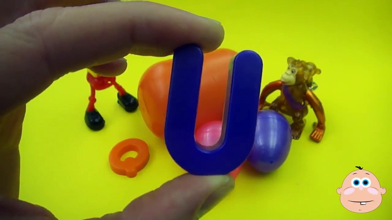 Kinder Surprise Egg Learn A Word! Lesson Q Teaching Spelling & Letters Unwrapping Eggs & Toys