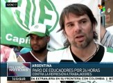 Educadores argentinos realizan paro de 24 hrs. para rechazar despidos