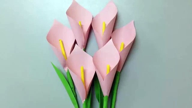 How to make calla lily paper flower Easy origami flowers for beginners making