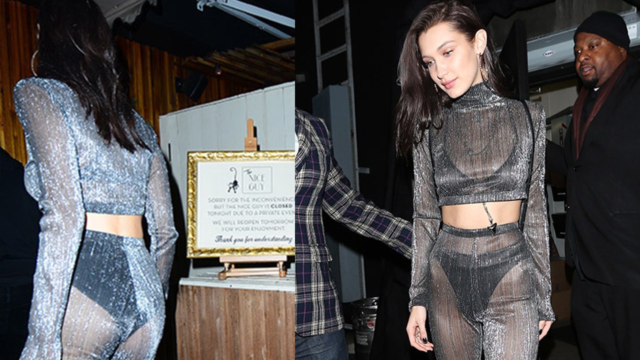 Bella Hadid Flaunts Underwear In Sheer Outfit For NYE