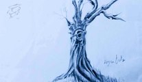 How to draw Dead tree  رسم شجرة ميتة بقلم الرصاص
