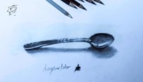 How to draw a spoon  تعلم رسم ملعقة بقلم الرصاص