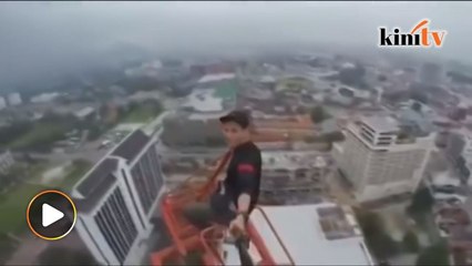 Syarikat pembinaan buat laporan Video remaja panjat kren di Ipoh