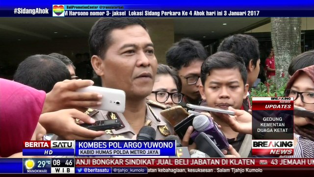 Kepolisian Sediakan Kartu Khusus Pengunjung Sidang Ahok di Kementan