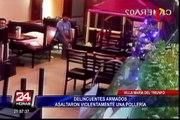 Tres delincuentes asaltan pollería en Villa María del Triunfo