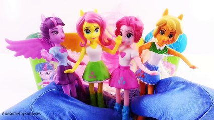 My Little Pony Equestria Girls Play-Doh Eggs Ice Cream Cups Dippin Dots Toy Surprises! Learn Colors!