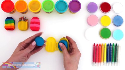 Learn Rainbow Colors with Play Doh Popsicles and Body Paint * RainbowLearning