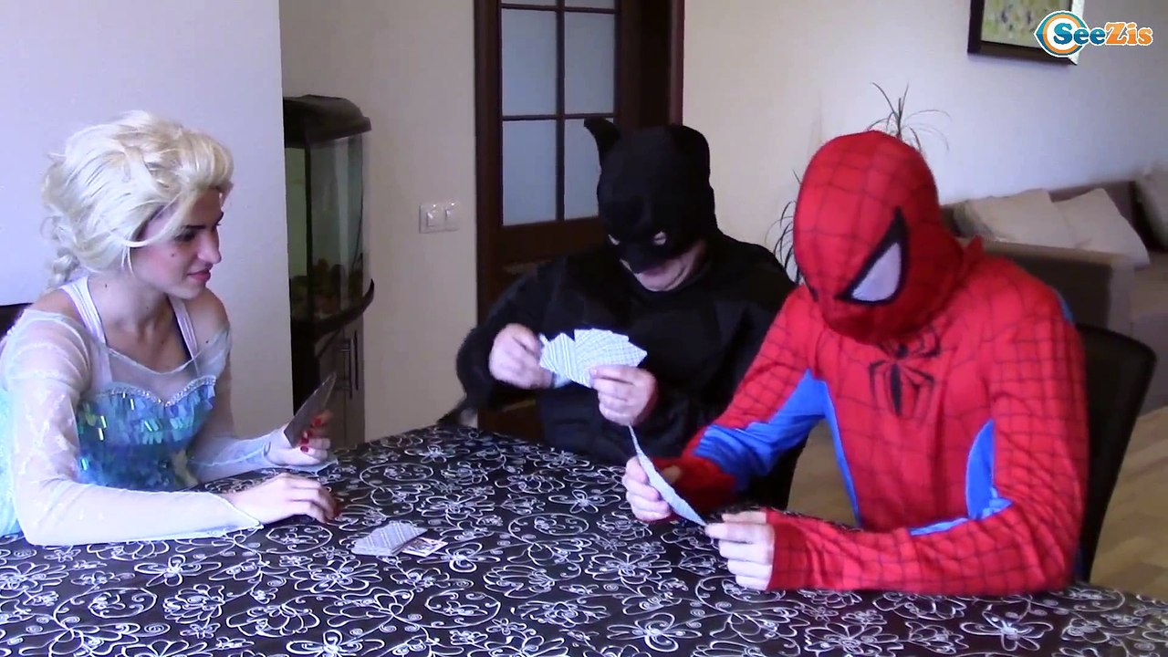 Frozen Elsa & Spiderman w/ Batman got sick vs Maleficent Superhero fun Movie IRL