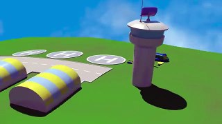 Cartoon Airport! Build 3d CARGO Helicopter - Learn Simple Numbers (1-3) Construction Game! 1