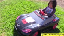Fisher-Price Power Wheels Ride-On Car. 6 Volts Corvette Stingray C7 Drive   Trampoline Jump Play