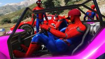 Spiderman Disney Cars Lightning McQueen Off Road Vehicles (Nursery Rhymes - Songs For Kids)