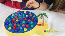 LETS GO FISHING Game XL Spiderman Learn Colors with Princess T Fun Family for Kids Learning