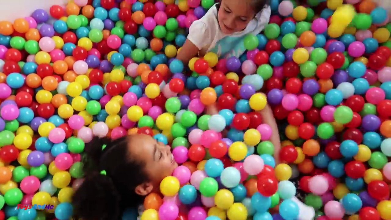 Ball Pit Prank! Bad Kids Sledding Down The Stairs - Kids Indoor Fun Activities