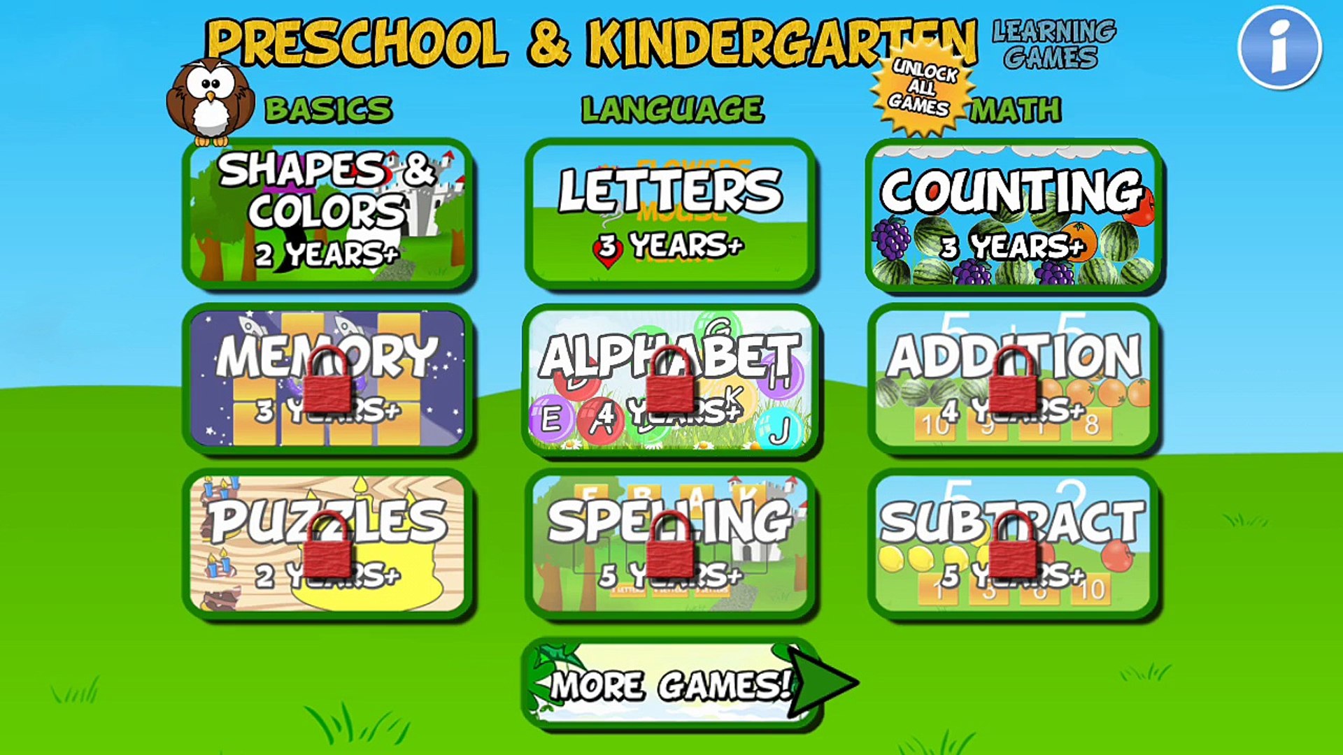 video games for kindergarten