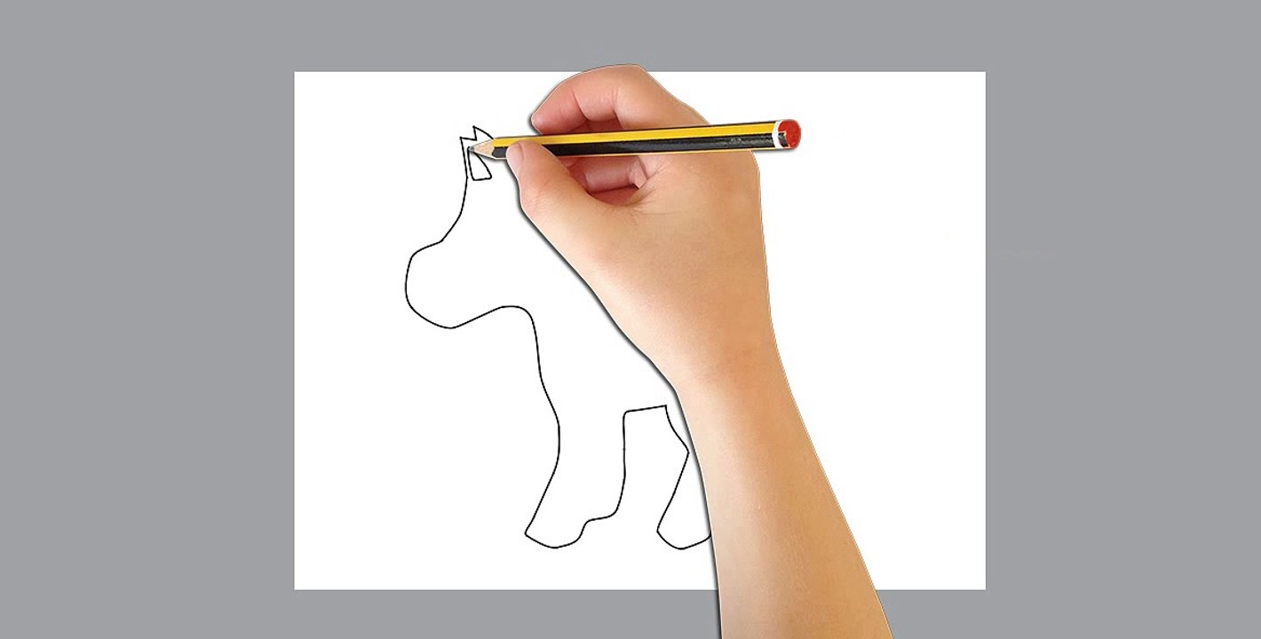 How to draw step by step for kids-Animal Cartoon#15-draw a horse cartoon so cute-by Draw My Hands
