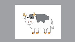 How to draw step by step for kids-Draw a Animals Cartoon#06-Draw a Cow Cartoon So Cute-by Draw My Hands