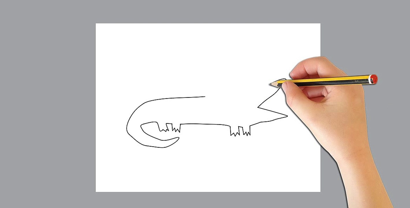 How to draw step by step for kids-Draw a Animals Cartoon#08-draw a crocodile so cute-by Draw My Hands