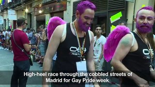 High-heel race through the streets of Madrid for Gay Pride week