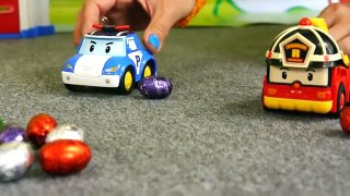 Toy Cars Collection - Robocar Poli Kinder Surprise Egg Rescue Team Learn to Count Demo [초콜릿에게 계산]
