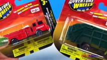 MAISTO ADVENTURE WHEELS WITH MIGHTY MACHINES DUMP & CEMENT TRUCK AMBULANCE & FIRE TRUCK