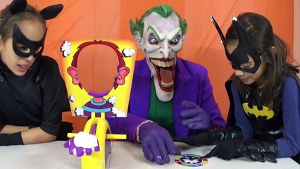 JOKER VS CATWOMAN VS BATGIRL Pie Face Challenge Superhero Kids in Real Life  IRL-4JdNGyodUI8